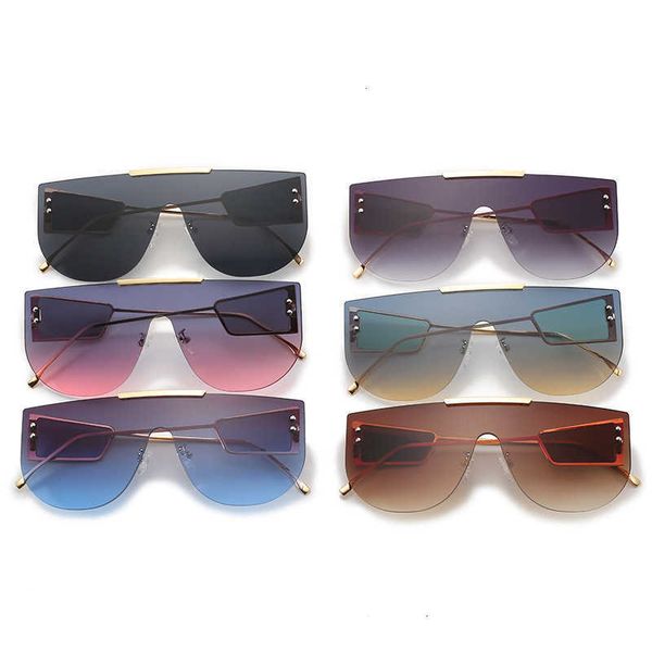 

designer sunglasses for men and women fashion brand one-piece sunglasses personalized large frame integrated glasses side lenses uv resistan, White;black