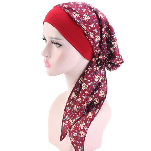 

2023 selling fashion pirate hat with pastoral decorative headband and loose cotton chemotherapy cap