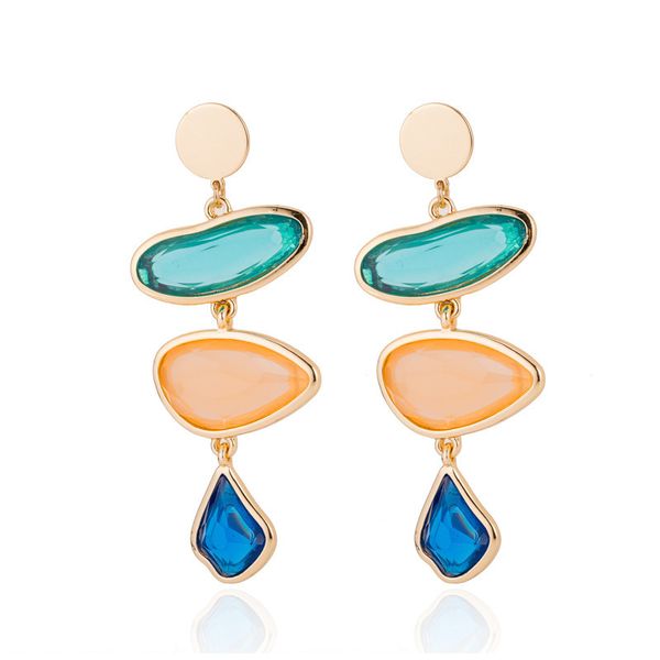 

hoop huggie gce1 earrings women fashion colorful real floral creative resin epoxy immortal flower jewelry 230710, Golden;silver