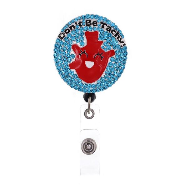 

fashion style key rings cute medical rhinestone retractable id holder for nurse name accessories badge reel with alligator clip8059681, Slivery;golden