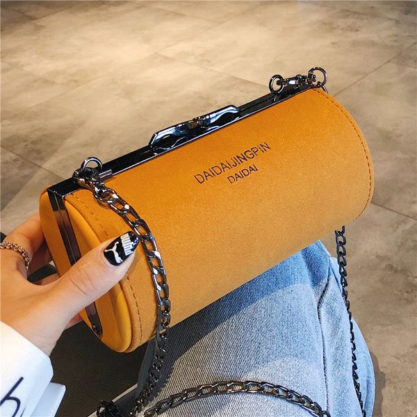 

evening bags cylinder bag matte leather small crossbody for women 2023 chain trending female designer shoulder handbags fashion hand 230710