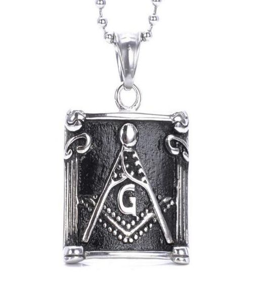 

cool jewelry gift masonry masonic mason pendant stainless steel men black silver necklace 24mm 24039039 ball chain1355769