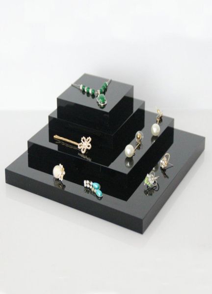 

black jewelry display riser square block stand thick acrylic boutique shop showcase counter multipurpose jewellery displays 9475808