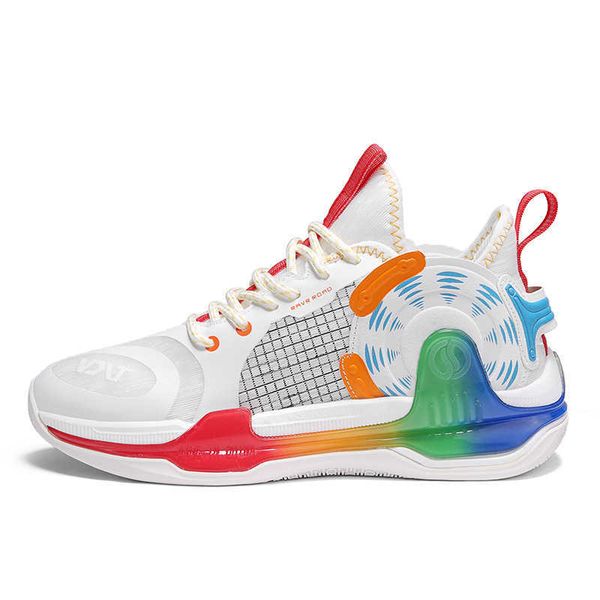 

rainbow color basketball shoes mens youth casual sneakers high anti slip man sports trainers