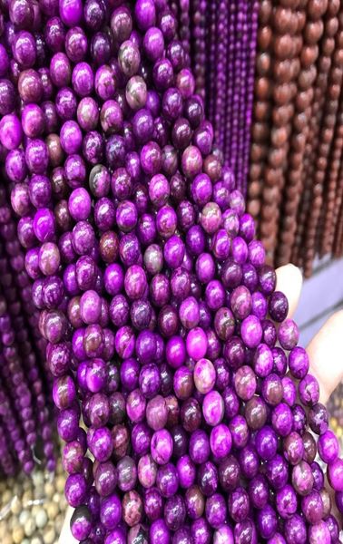 

4681012mm natural dyed charoite stone beads diy healing bracelet necklace jewelry making round loose stone beads strand 15039172225, Black