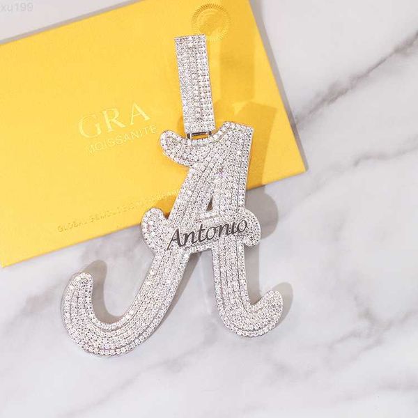 

yu ying gems custom letter pendant a s925 sterling silver with gra d vvs moissante cuban pendant hiphop link necklace pendant