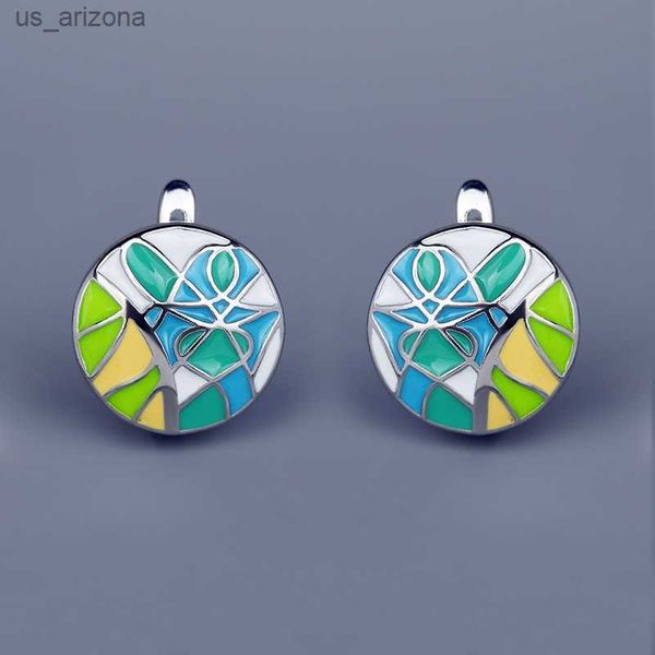 

2023 new earrings for women's green epoxy leaf shape earrings handmade enamel jewelry wedding bridal earrings women earrings l230620, Golden;silver