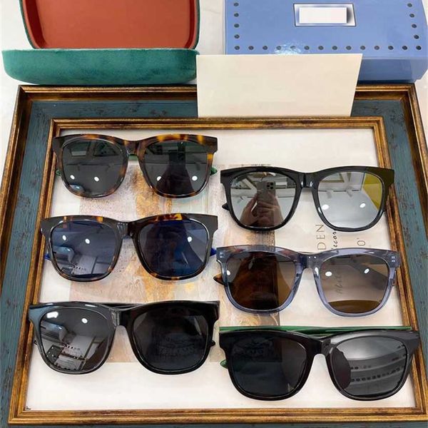 

2023 new family zhang xincheng xiong ziqi star the same gg0057sk plate box men's and women's sunglasses, White;black