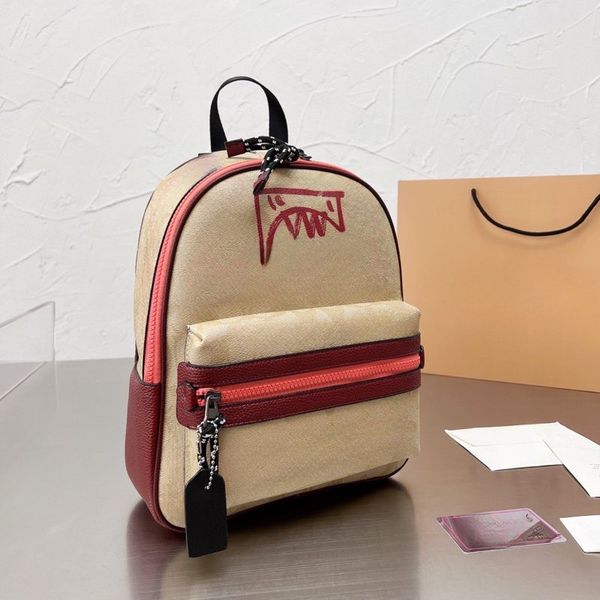 

luxury designer bag fashionable designer backpack woman backpackclassic little monster graffiti printed canvas with leather school bag backp