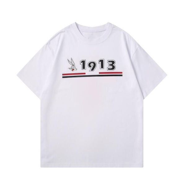 

23 new early spring new print short-sleeved t-shirt, super good feel, fashionable and versatile, same style for men and women, round neck fa, White;black