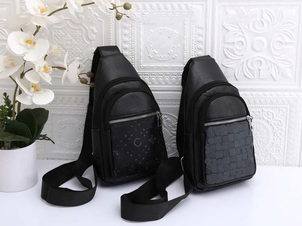

designer men's fashion chest bag shoulder bag classic letter pattern l leather shoulder bag plaid pattern waistbag wallet handbag