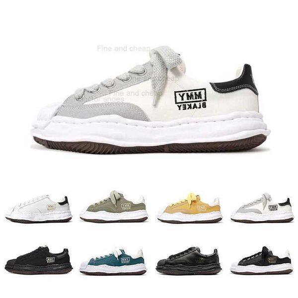 

mihara yasuhiro original sole mens low casual shoes mmy blakey wayne original sole leather women men luxury loafers canvas shoe flat trainer, Black