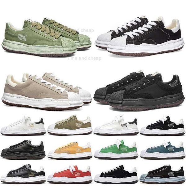 

designer shoes maison mihara yasuhiro blakey og sole canvas low mmy men women green black white yellow bule mens trainers sports sneakers si