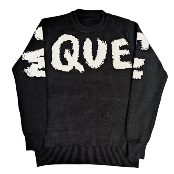 

men's sweaters mcven designer sweater printing men sweaters t shirt quality round long letter sleeve embroidery pullover, White;black