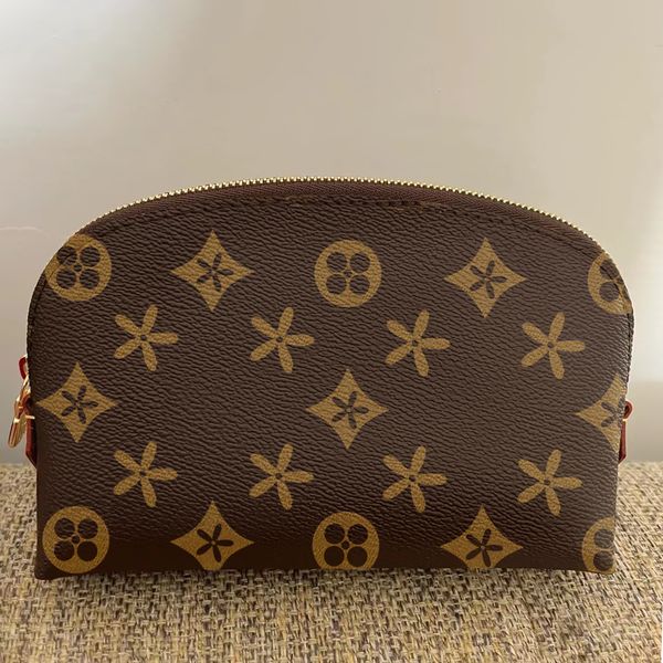 

m47515 cosmetic make up bags womens mens designer brown flower tote clutch toiletry bag luxury travel genuine leather purse shoulder wash po