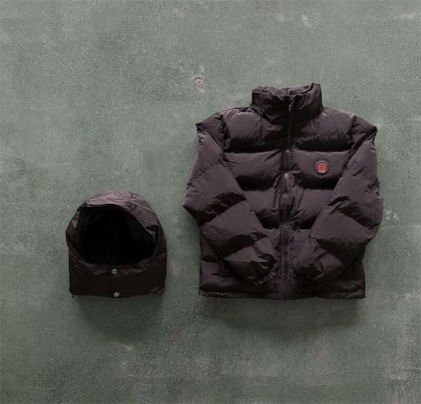 

london hoodie detachable hooded down jacket men winter warm black red 1to1 quality embroidered letter coat8852196