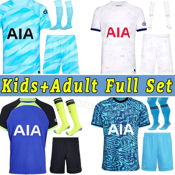 

full set men kids 23 24 soccer jersey richarlison kulusevski hojbjerg spence perisic dier lucas romero tottenham football spurs goalkeeper s, Black;yellow