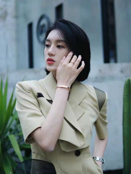 

high version classic 18k ring au750 colored gold plain for men and women couple wedding bracelet as a valentine's gift lxmu, Silver