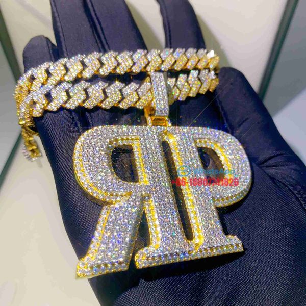 

pass tester rapper fashion iced out vvs moissanite hip hop jewelry 925 silver sterling custom pendant