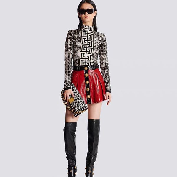 

fashion designer autumn winter 2 colour high neck knitted sweater for women long sleeve casual fashion jacket 2023, Black;brown