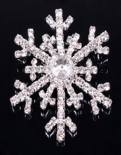 

snowflake brooches for women fashion baroque style crystal frozen brooch pin ab charm christmas jewelry wedding corsage accessorie4637723, Gray