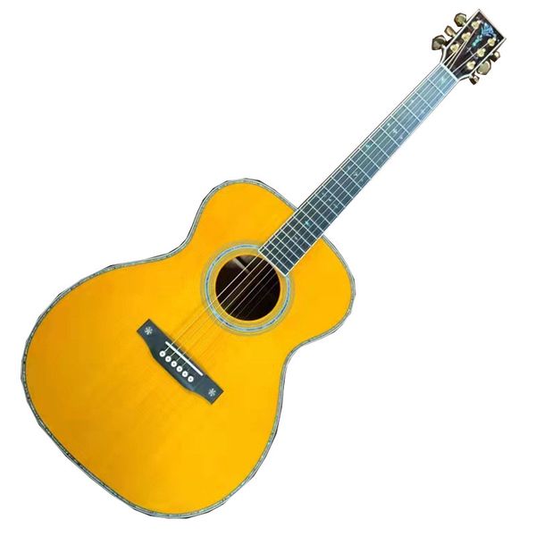 

2023 40 "full solid wood om42 series yellow acoustic acoustic guitar