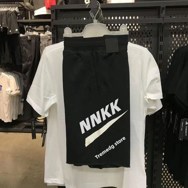 

men's designer print letter sport lace-up shorts spring and summer classic athleisure breathable black grey large size loose cropped pa, White;black