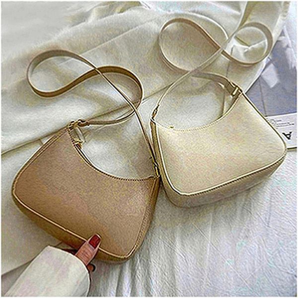 

new handle bag women retro handbag pu leather shoulder totes underarm handle bag female small subaxillary bags clutch a1, Black