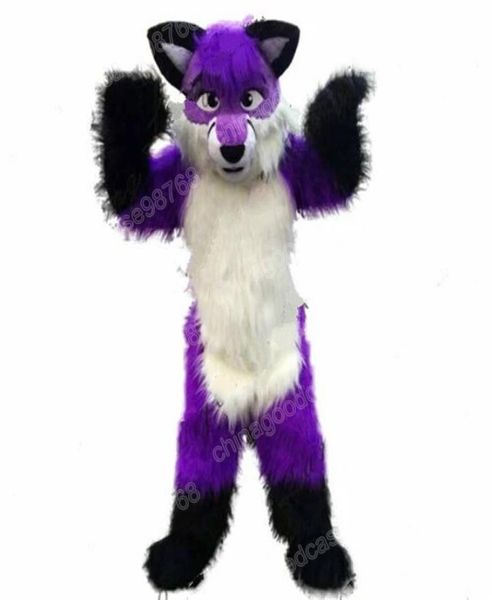 

performance purple fox mascot costume halloween christmas fancy party dress cartoon character outfit suit carnival adults o4645764, Red;yellow