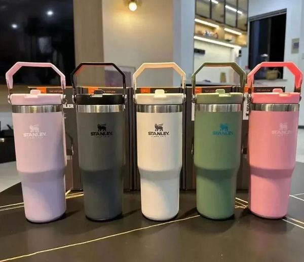

1pc dhl water bottles stanley 20oz 30oz cups heat preservation stainless steel outdoor large capacity tumblers reusable leakproof flip cup w