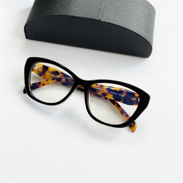 

sunglasses 2023 new p family's high version female cat's eye black panel splicing tortoiseshell color mirror legs optical eyeglass, White;black