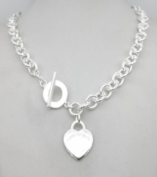 

sterling silver 925 classic fashion heart tag pendant ladies necklace jewelry holiday gift 2106218015574