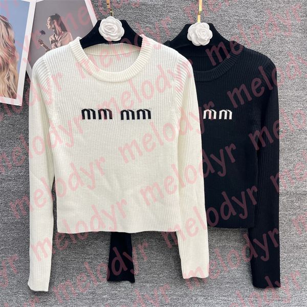 

women letter print knits autumn elastic tight sweater long sleeve knit tees round neck knitswear, White;black