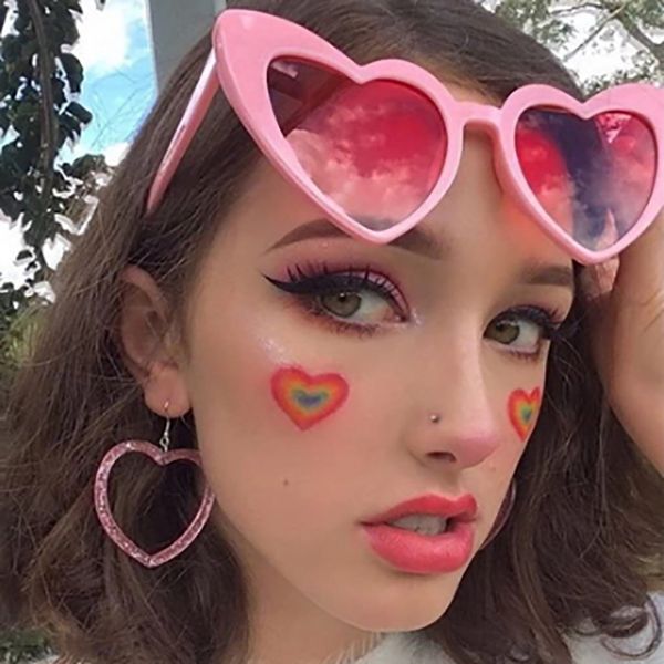 

multi color love sunglasses parent-child personality glitter sunglasses european and american sunglasses, White;black