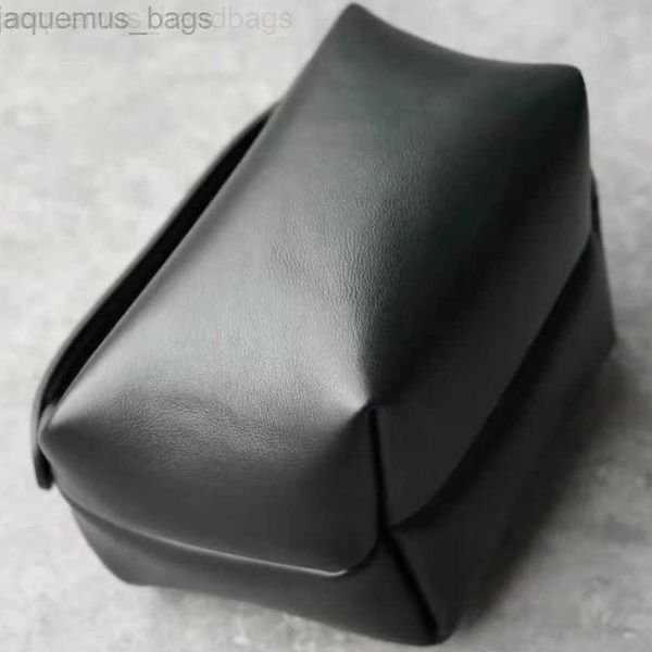 

row designer handbag new extremely simple and light luxury cowhide lunch box women's small square the row