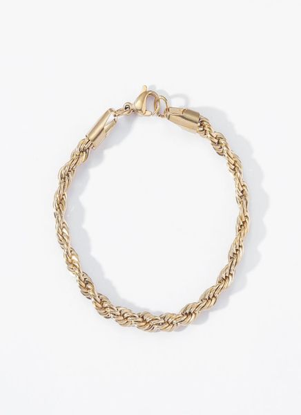 

hip hop 18k gold plated stainless steel 5mm ed rope chain bracelet women039s link chain for men hiphop jewelry gift in bul5199880, Black