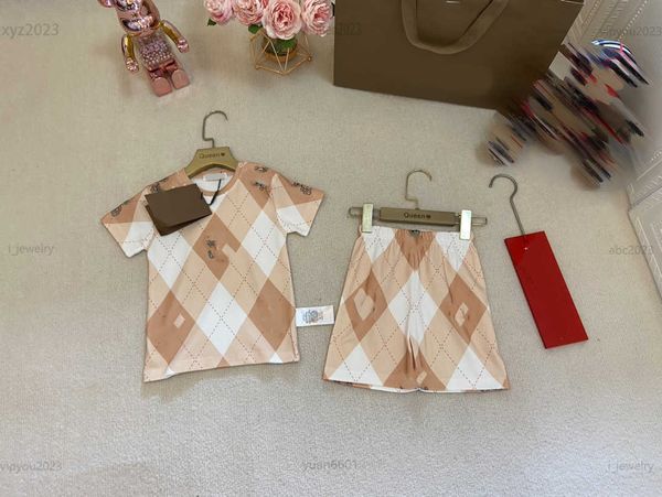 

2023 designer baby bodysuit toddler clothes 2pcs gradient mesh round neck t-shirt and animal print shorts multiple product, Blue