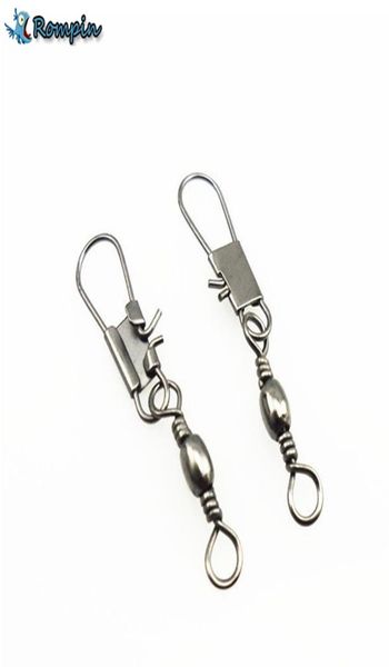 

rompin 50pcs swivels interlock snap fishing lure tackles winter fishing gear accessories connector copper swivel8870918