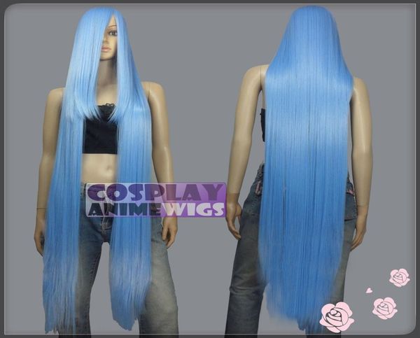 

130cm baby blue hitemp series 55cm extra long bang cosplay wigs 9941341427144, Golden;white