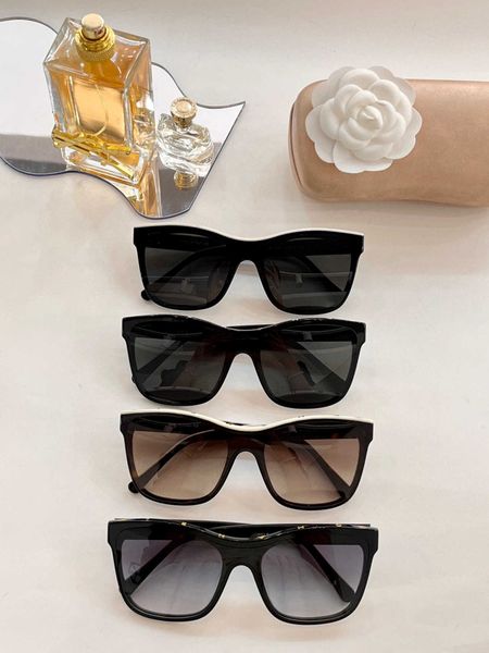 

2023 new small fragrant letter plate frame women's box sunglasses, White;black