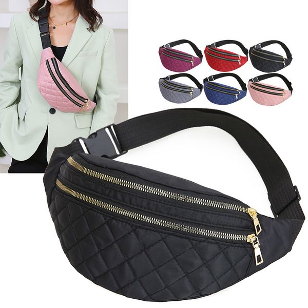 

waist bags bag women men waterproof pocket fashion casual chest handbag sports travel purse plaid pack belly case 230711