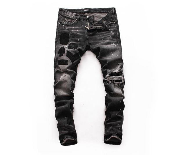 

2020 jeans mens brand designer men denim jeans embroidery pants fashion clothes luxury ripped jeans mens pants8810391, Blue