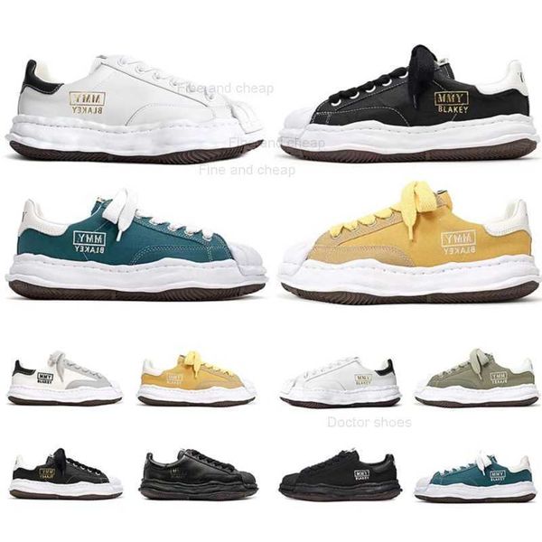 

designer maison mihara yasuhiro mmy mens running shoes blakey black white green original sole canvas men women trainer sports sneakers 36-45