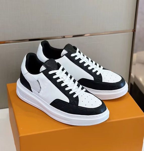 

bevety hils runner sports shoes graffiti leather sneakers men technical rubber lug sole skateboard walking luxury outdoor trainers eu38-46, Black