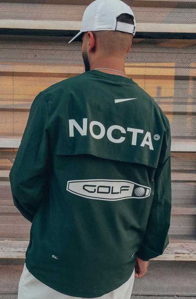 

men's hoodies us version nocta golf co branded draw breathable quick drying leisure sports t-shirt long sleeves round neck summer all k, Black