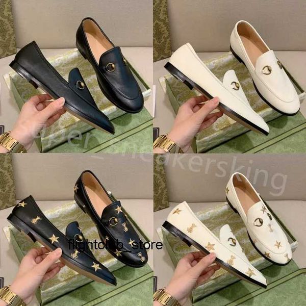 

loafers metal embroidery shoes ggity princetown designer buckle ladies leather printed g bee men women flat luxury shoes size 35-45 with box, Black