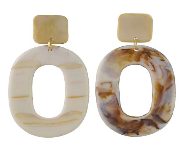 

2 colors style women fahion oval shape amber pattern circular acrylic long drop dangle earrings jewelry2558323, Silver