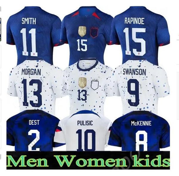 

2023 pulisic soccer jerseys reyna aaronson weah acosta mckennie 23 24 maillot de futol ferreira dest morgan adam usas football shirt rapinoe, Black;yellow