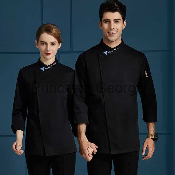 

others apparel men women wear kitchen chef uniform bakery l food service cook coat catering restaurant cooking sushi canteen work jacket x07, Black;white
