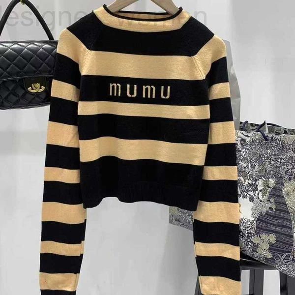 

women's sweaters designer fashion clothes sweater casual knit contrast color long sleeve hoodies classic round neck pullover sweatshirt, White;black